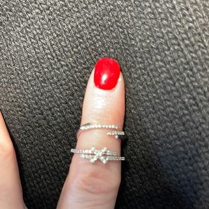 Two rhinestone rings!